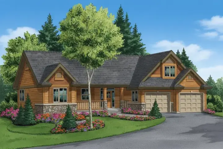 Traditional house plans 40-410 - front exterior, 1,756 sq ft, 2 bed, 2 bath house plans | Monster House Plans