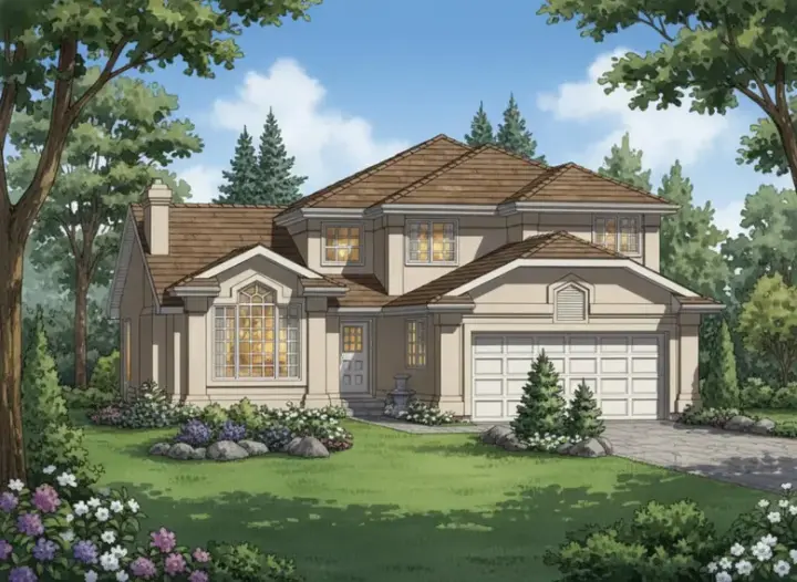 Southwest house plans 40-412 - front exterior, 1,762 sq ft, 3 bed, 2 bath house plans | Monster House Plans