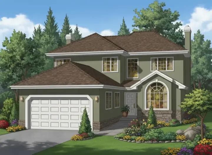 Traditional house plans 40-414 - front exterior, 1,775 sq ft, 4 bed, 2 bath house plans | Monster House Plans