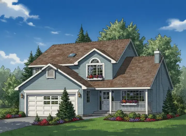 Traditional house plans 40-417 - front exterior, 1,781 sq ft, 3 bed, 2 bath house plans | Monster House Plans