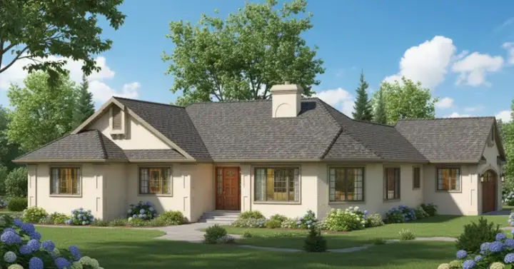 Traditional house plans 40-420 - front exterior, 1,784 sq ft, 3 bed, 2 bath house plans | Monster House Plans