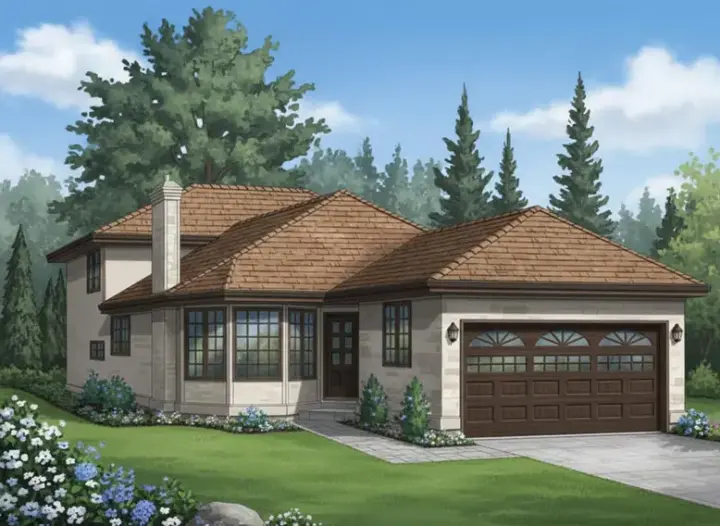 Traditional house plans 40-427 - front exterior, 1,801 sq ft, 4 bed, 2 bath house plans | Monster House Plans