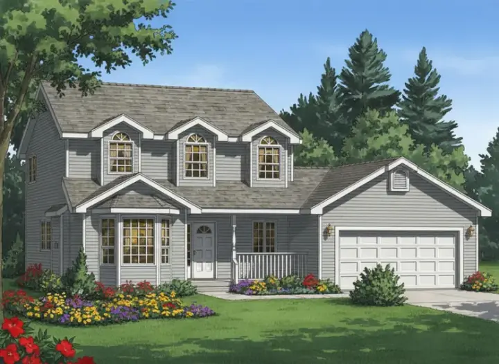 Country house plans 40-428 - front exterior, 1,801 sq ft, 3 bed, 2 bath house plans | Monster House Plans