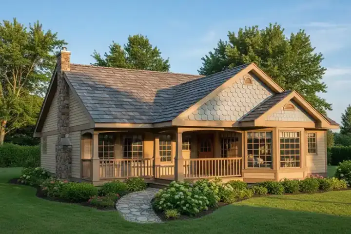 Country house plans 40-434 - front exterior, 1,822 sq ft, 3 bed, 2 bath house plans | Monster House Plans