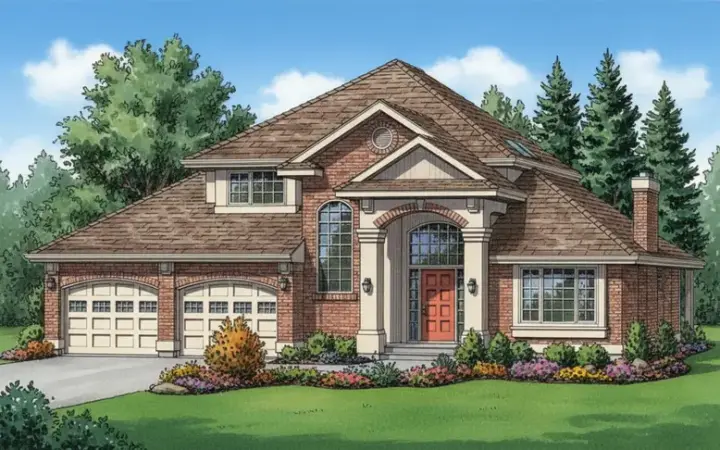 Northwest house plans 40-449 - front exterior, 1,869 sq ft, 3 bed, 2 bath house plans | Monster House Plans