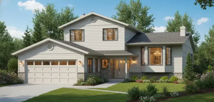 Traditional house plans 40-451 - front exterior, 1,871 sq ft, 4 bed, 2 bath house plans | Monster House Plans