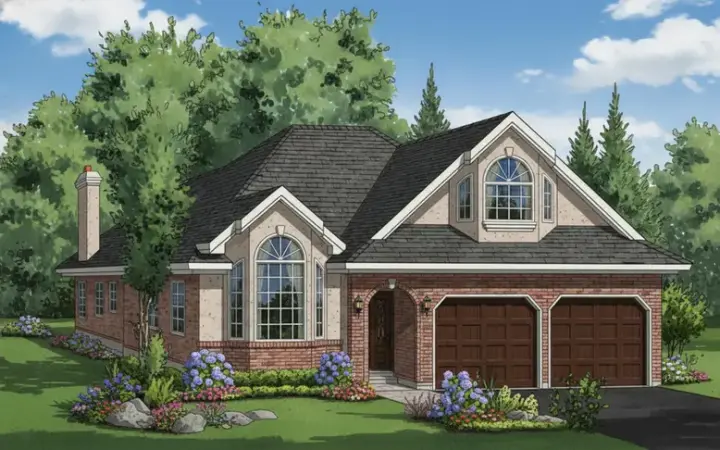 Traditional house plans 40-454 - front exterior, 1,884 sq ft, 4 bed, 2 bath house plans | Monster House Plans