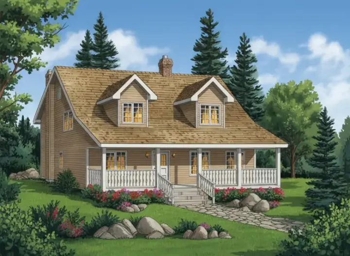 Country house plans 40-461 - front exterior, 1,908 sq ft, 3 bed, 2 bath house plans | Monster House Plans