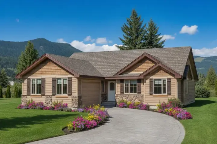 Traditional house plans 40-463 - front exterior, 1,916 sq ft, 2 bed, 2 bath house plans | Monster House Plans