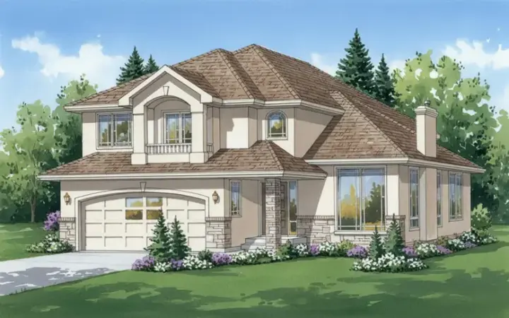 Traditional house plans 40-477 - front exterior, 1,950 sq ft, 3 bed, 2 bath house plans | Monster House Plans