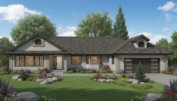 Traditional house plans 40-479 - front exterior, 1,954 sq ft, 2 bed, 2 bath house plans | Monster House Plans