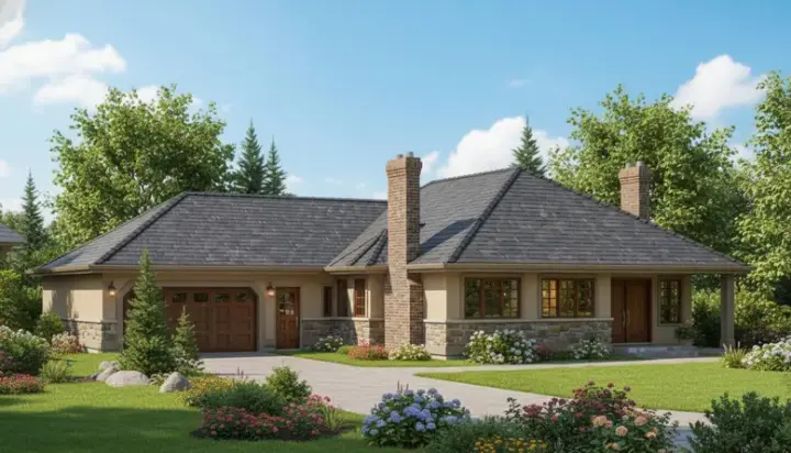 Traditional house plans 40-483 - front exterior, 1,959 sq ft, 3 bed, 2 bath house plans | Monster House Plans