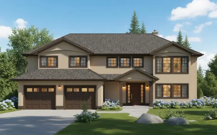 Southwest house plans 40-489 - front exterior, 1,976 sq ft, 3 bed, 2 bath house plans | Monster House Plans