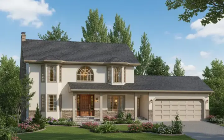 Traditional house plans 40-490 - front exterior, 1,977 sq ft, 3 bed, 1 bath house plans | Monster House Plans