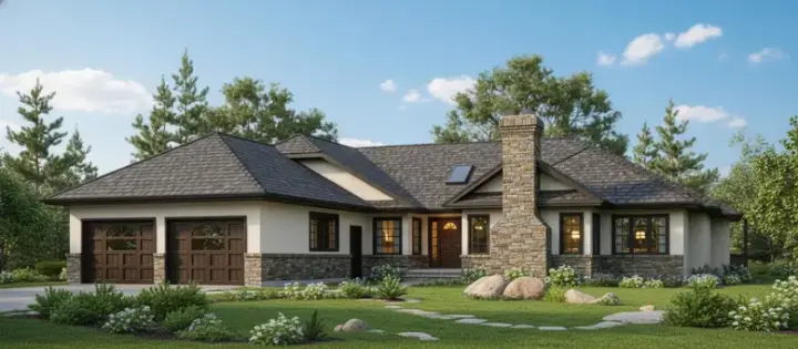 Traditional house plans 40-498 - front exterior, 2,014 sq ft, 3 bed, 2 bath house plans | Monster House Plans