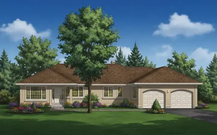 Traditional house plans 40-501 - front exterior, 2,023 sq ft, 2 bed, 2 bath house plans | Monster House Plans