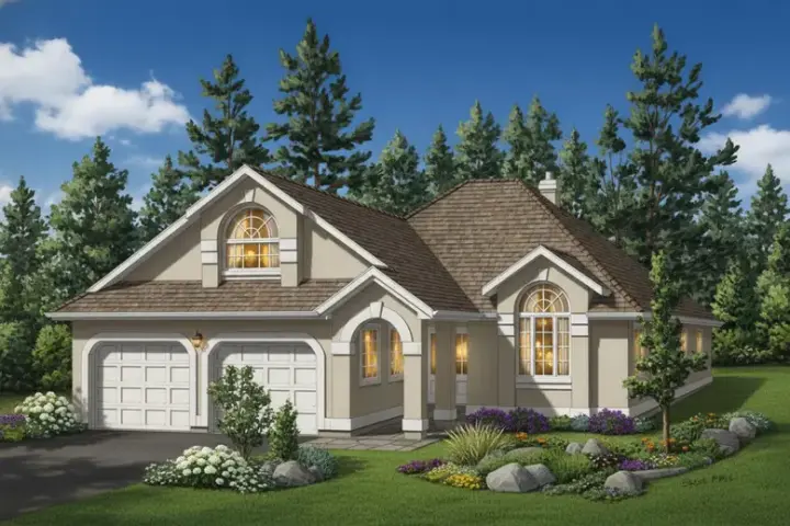 Southwest house plans 40-502 - front exterior, 2,030 sq ft, 3 bed, 2 bath house plans | Monster House Plans