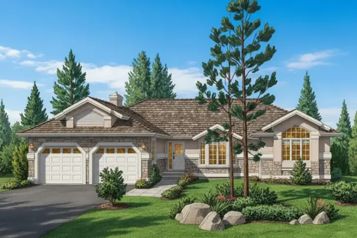 Southwest house plans 40-503 - front exterior, 2,035 sq ft, 3 bed, 2 bath house plans | Monster House Plans