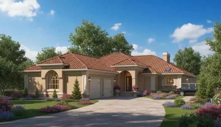 Southwest house plans 40-506 - front exterior, 2,056 sq ft, 2 bed, 2 bath house plans | Monster House Plans
