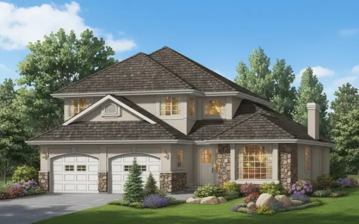 Traditional house plans 40-510 - front exterior, 2,088 sq ft, 3 bed, 2 bath house plans | Monster House Plans