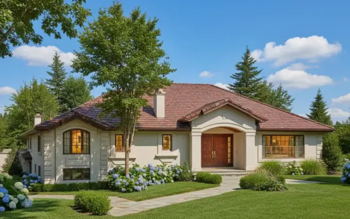Mediterranean house plans 40-524 - front exterior, 2,178 sq ft, 3 bed, 2 bath house plans | Monster House Plans