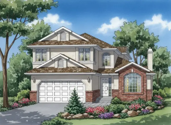 Traditional house plans 40-525 - front exterior, 2,179 sq ft, 4 bed, 2 bath house plans | Monster House Plans