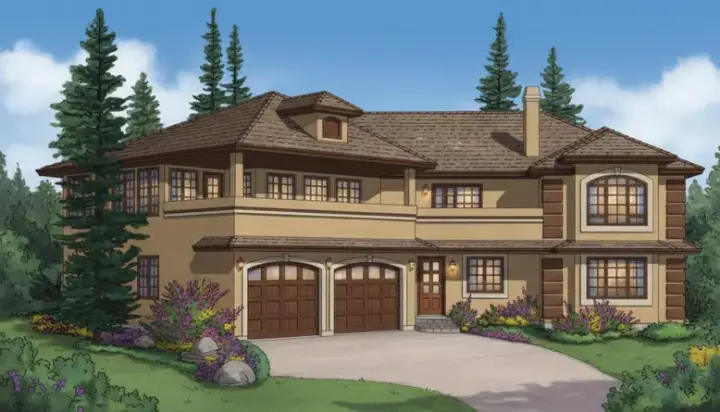 Southwest house plans 40-526 - front exterior, 2,187 sq ft, 2 bed, 2 bath house plans | Monster House Plans