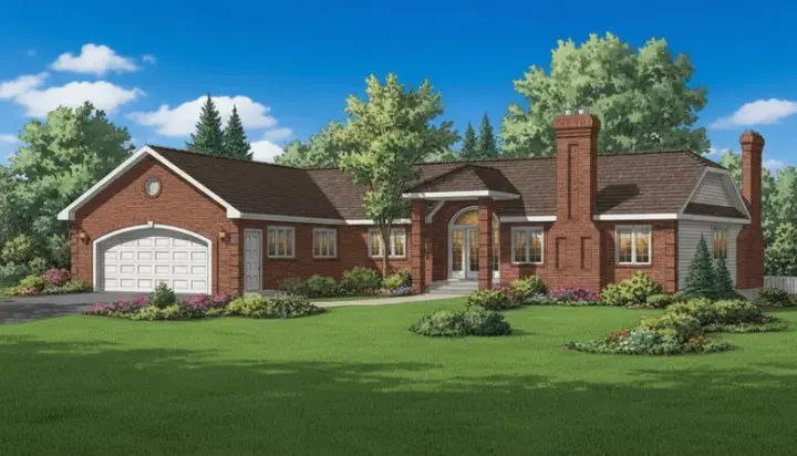 Traditional house plans 40-543 - front exterior, 2,354 sq ft, 3 bed, 2 bath house plans | Monster House Plans