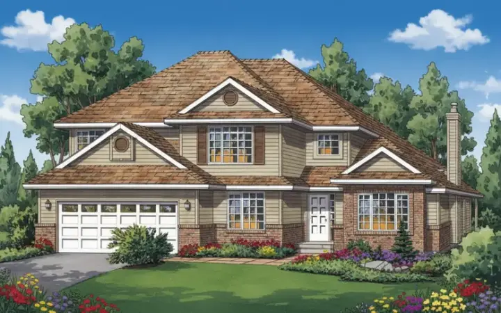 Traditional house plans 40-544 - front exterior, 2,356 sq ft, 4 bed, 2 bath house plans | Monster House Plans