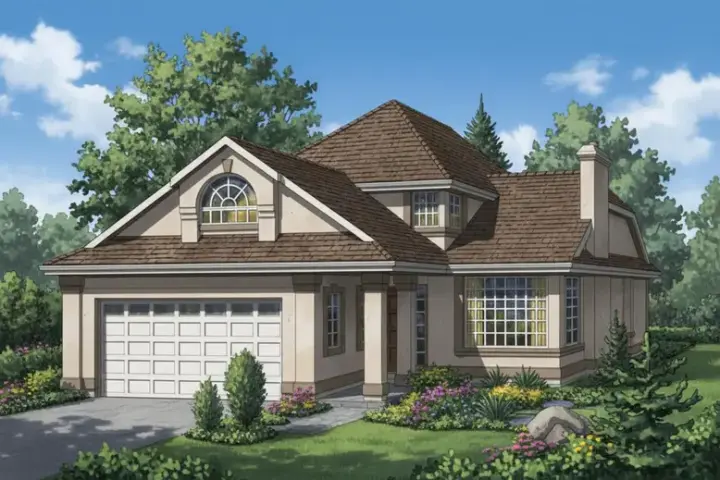 Traditional house plans 40-548 - front exterior, 2,379 sq ft, 3 bed, 2 bath house plans | Monster House Plans