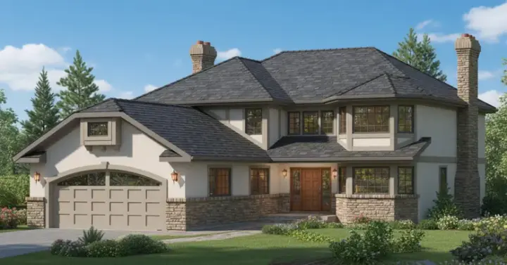 Traditional house plans 40-552 - front exterior, 2,416 sq ft, 4 bed, 2 bath house plans | Monster House Plans