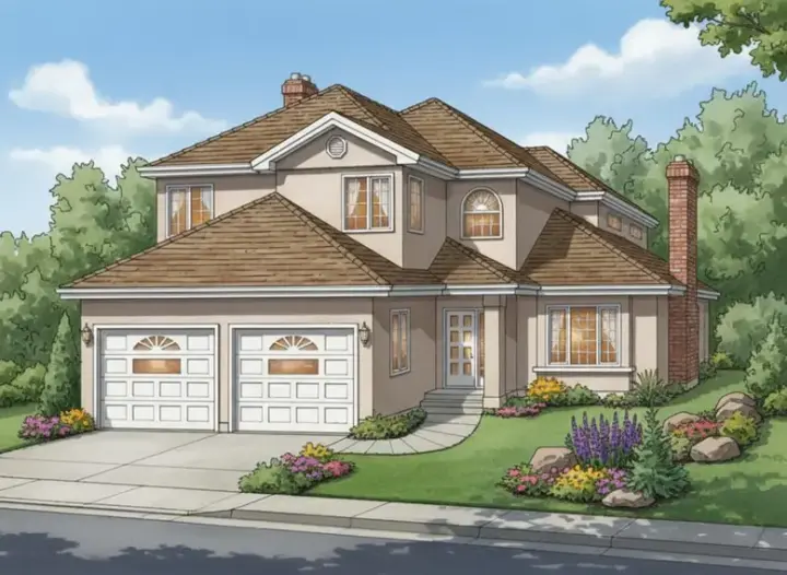 Traditional house plans 40-559 - front exterior, 2,461 sq ft, 5 bed, 2 bath house plans | Monster House Plans