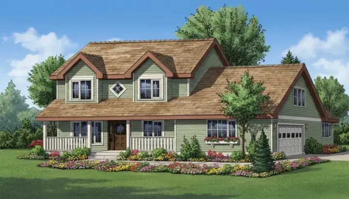 Country house plans 40-563 - front exterior, 2,494 sq ft, 4 bed, 2 bath house plans | Monster House Plans