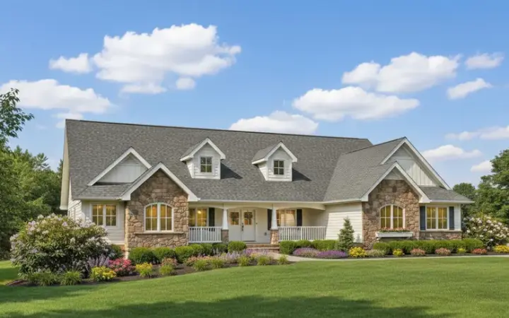 Country house plans 40-572 - front exterior, 2,630 sq ft, 3 bed, 2 bath house plans | Monster House Plans