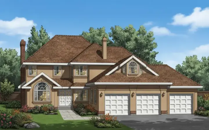 Traditional house plans 40-573 - front exterior, 2,642 sq ft, 4 bed, 2 bath house plans | Monster House Plans