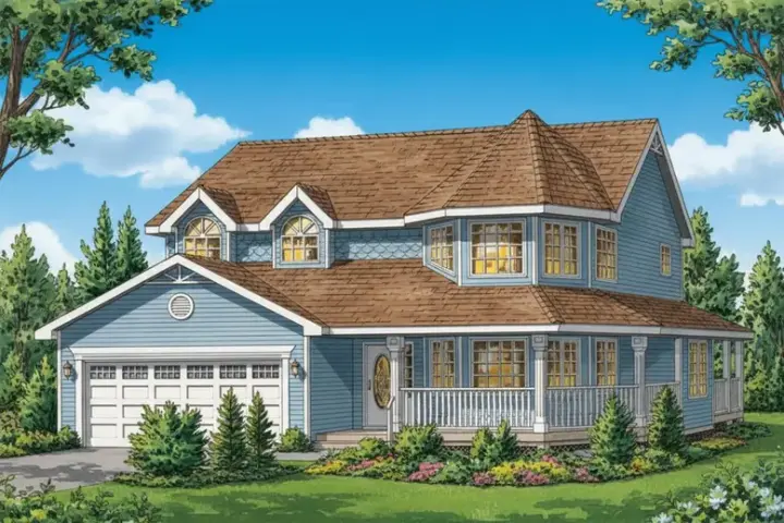 Victorian house plans 40-574 - front exterior, 2,650 sq ft, 4 bed, 2 bath house plans | Monster House Plans
