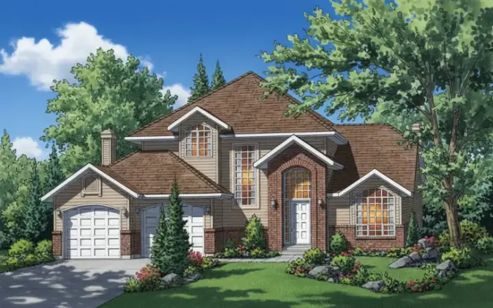 Northwest house plans 40-576 - front exterior, 2,661 sq ft, 4 bed, 2 bath house plans | Monster House Plans