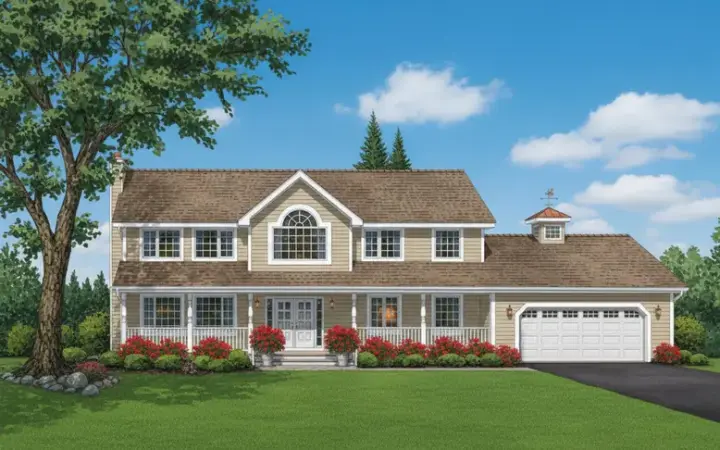 Country house plans 40-577 - front exterior, 2,668 sq ft, 4 bed, 2 bath house plans | Monster House Plans