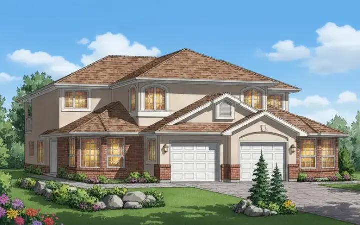 Southwest house plans 40-583 - front exterior, 2,918 sq ft, 6 bed, 4 bath house plans | Monster House Plans