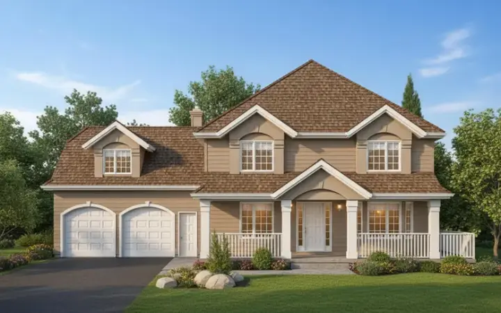 Southwest house plans 40-584 - front exterior, 2,962 sq ft, 4 bed, 3 bath house plans | Monster House Plans