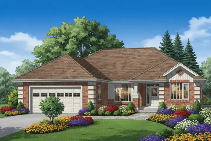 Traditional house plans 40-592 - front exterior, 2,023 sq ft, 3 bed, 2 bath house plans | Monster House Plans