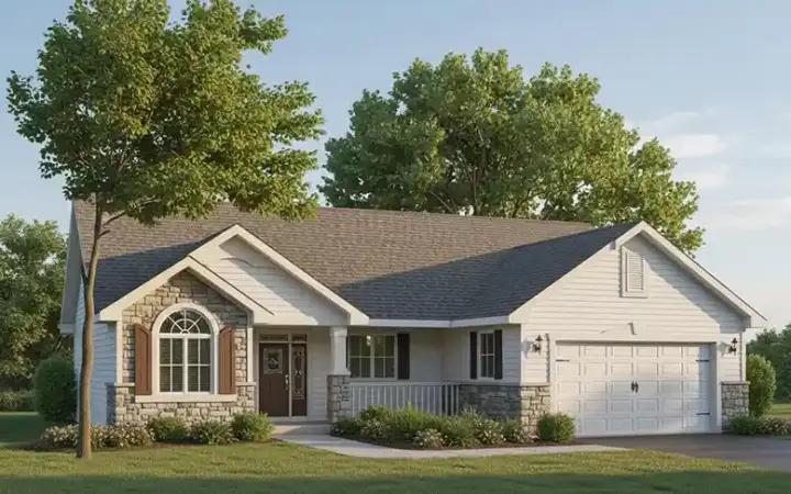 Traditional house plans 40-593 - front exterior, 1,856 sq ft, 3 bed, 2 bath house plans | Monster House Plans