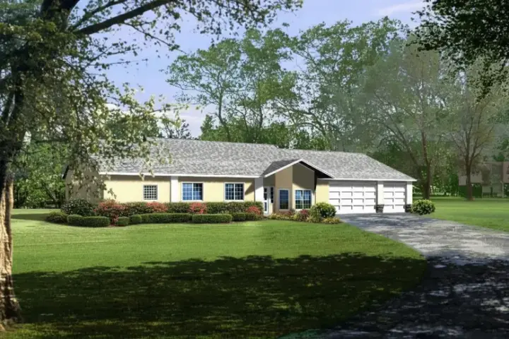 Traditional house plans 41-1007 - front exterior, 2,772 sq ft, 4 bed, 3 bath house plans | Monster House Plans