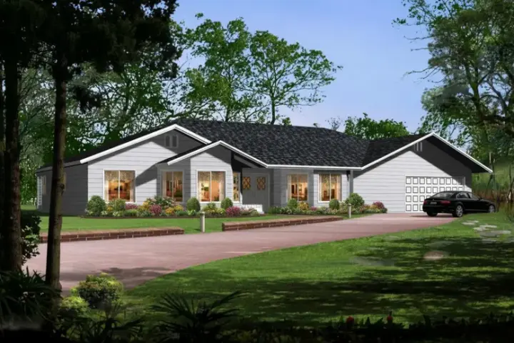 Traditional house plans 41-1018 - front exterior, 2,805 sq ft, 4 bed, 3 bath house plans | Monster House Plans