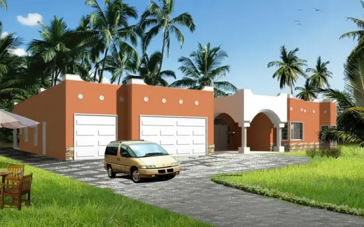 Santa Fe house plans 41-1022 - front exterior, 2,814 sq ft, 3 bed, 3 bath house plans | Monster House Plans