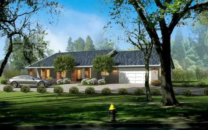 Ranch house plans 41-1028 - front exterior, 2,819 sq ft, 4 bed, 4 bath house plans | Monster House Plans