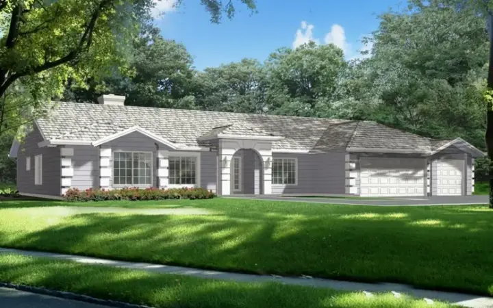Traditional house plans 41-1037 - front exterior, 2,874 sq ft, 4 bed, 2 bath house plans | Monster House Plans
