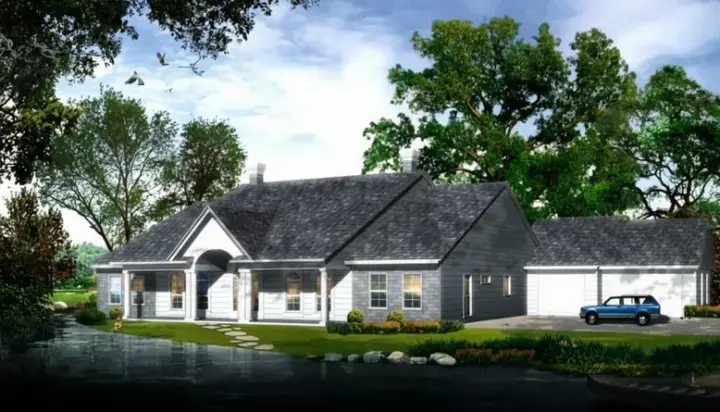 Traditional house plans 41-1038 - front exterior, 2,888 sq ft, 2 bed, 2 bath house plans | Monster House Plans