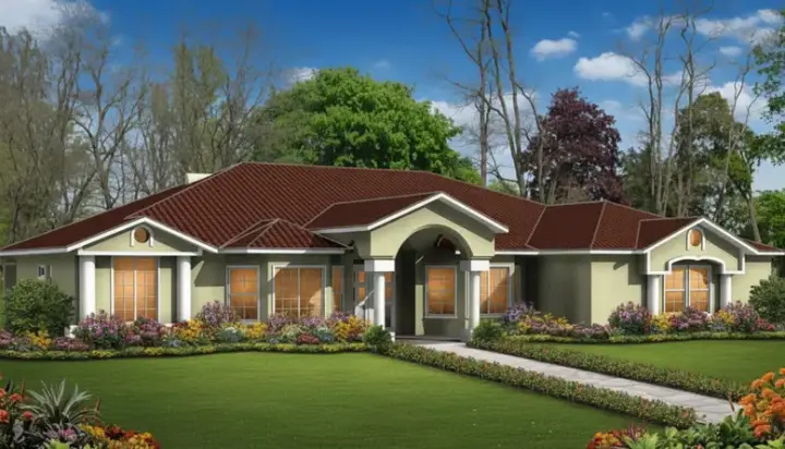 Mediterranean house plans 41-1041 - front exterior, 2,912 sq ft, 4 bed, 2 bath house plans | Monster House Plans