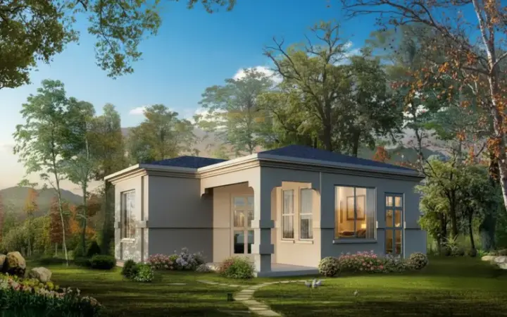 Mediterranean house plans 41-106 - front exterior, 504 sq ft, 0 bed, 1 bath house plans | Monster House Plans